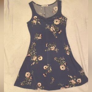 Vintage Light Blue with Pink Floral Dress size S